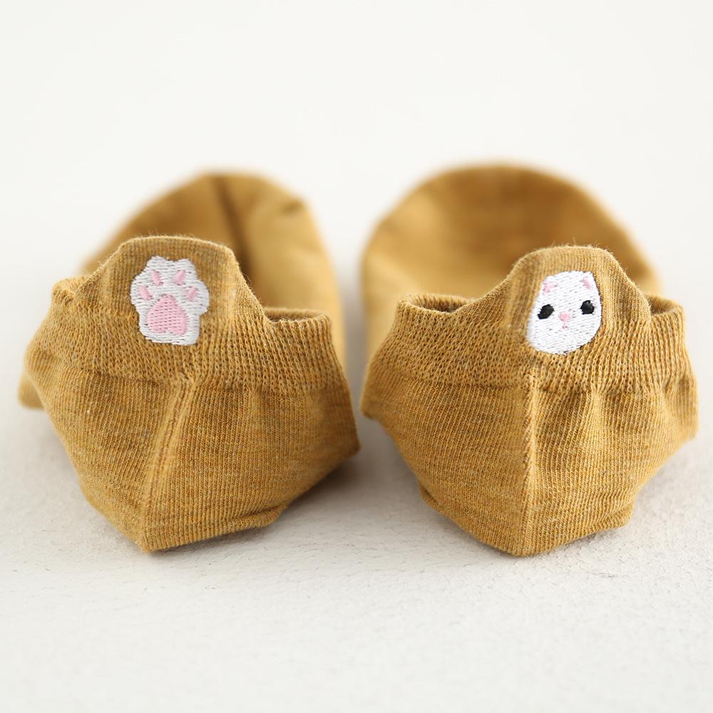 

Вышитые короткие носки для женщин, милые кавайные мультяшные головы животных, кроликов, морковок, собак, медведей, модные дышащие носки-лодочки EU35-41 US5-10