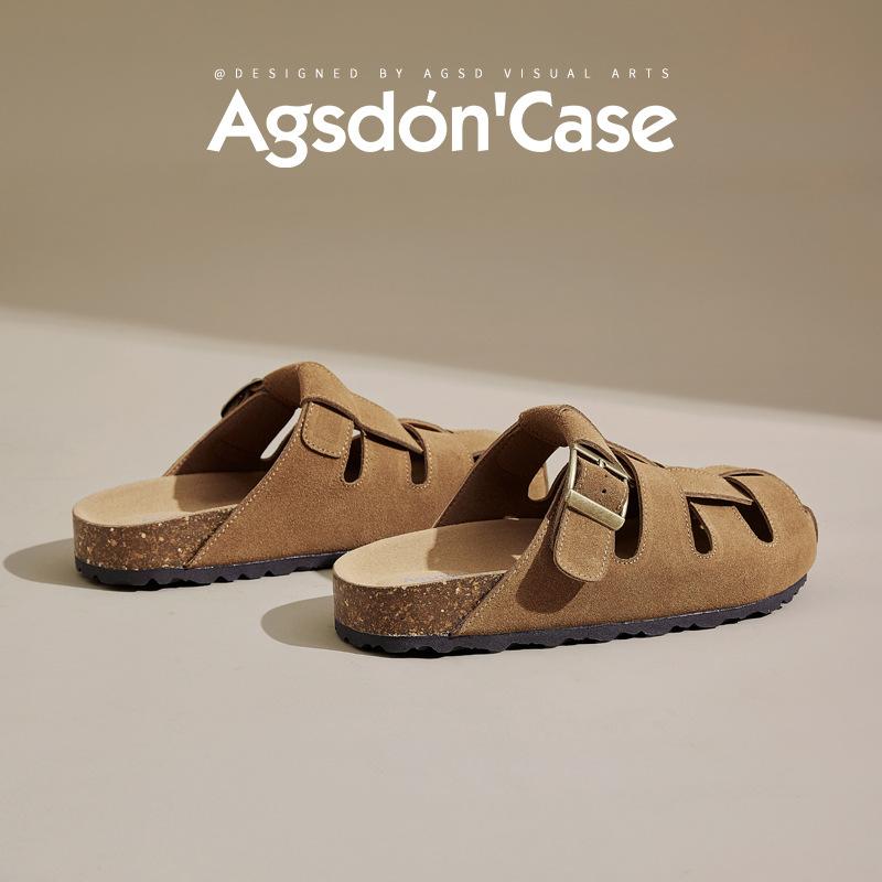 Augustus Denboken Slippers Women's 2025 New Summer Wear Baotou Half Slippers Thick Bottom One Pedal Cold Slippers