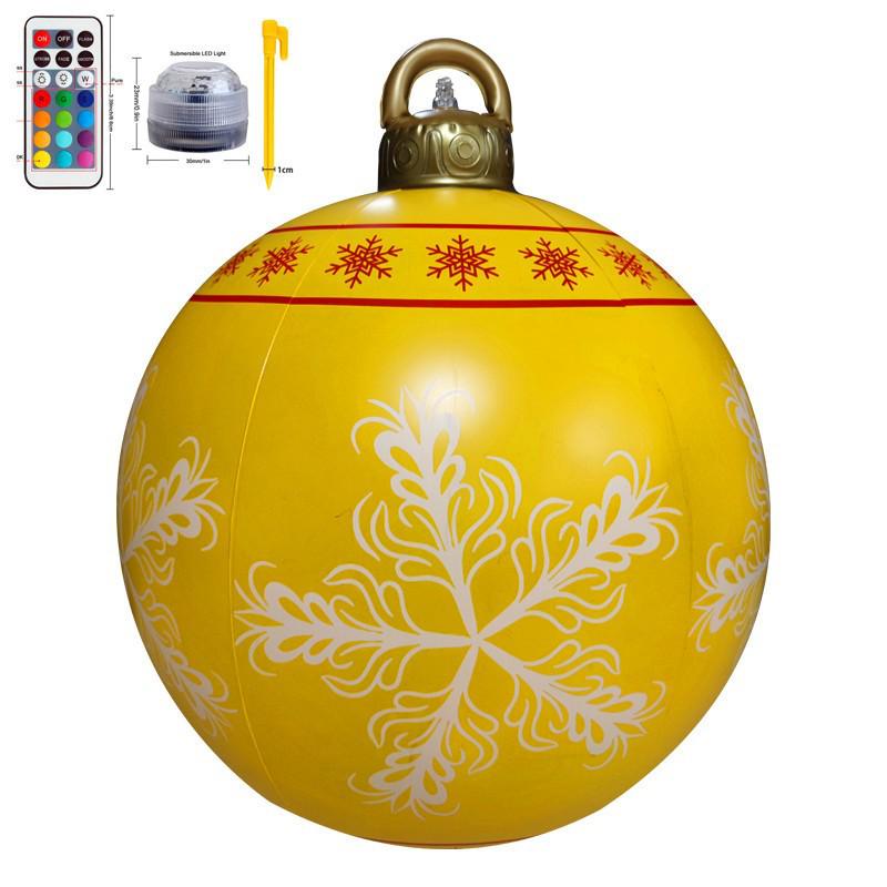 Inflatable Christmas Ball Set: Luminous Outdoor Decor with Cartoon Transparent Balls & Tree