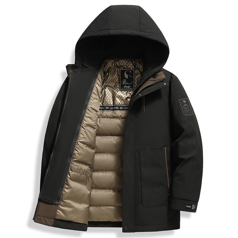 

Зимняя новая утолщенная куртка с капюшоном, мужская повседневная теплая куртка со съемной шапкой 4XL