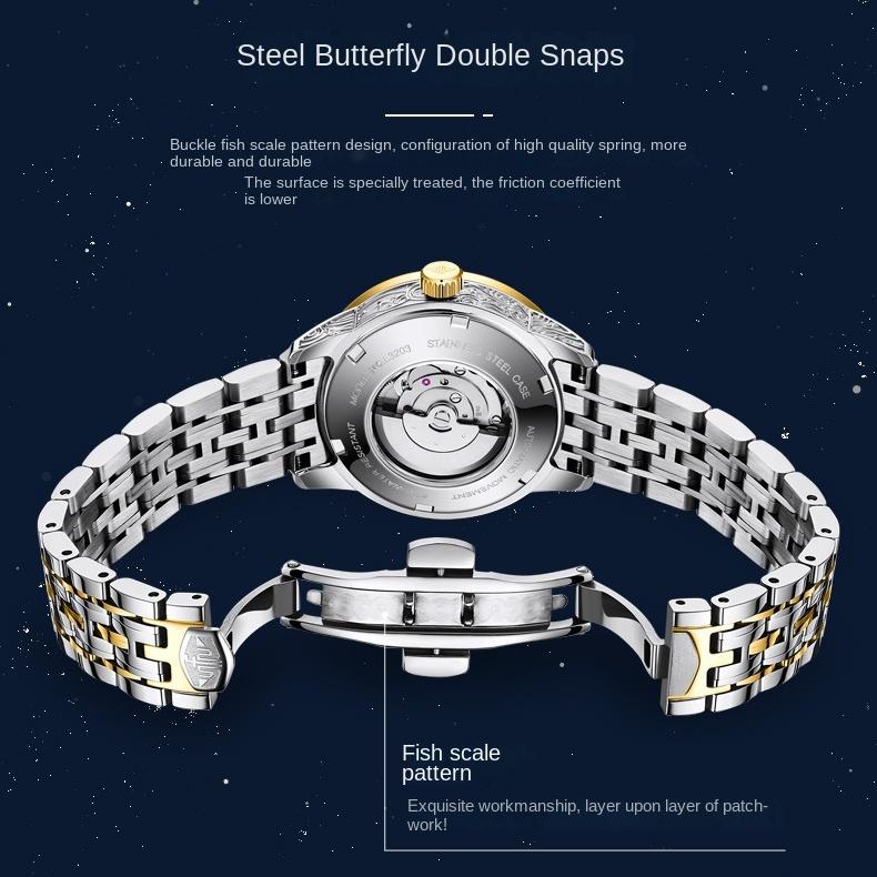 OUPINKE Brand Watches Fashion Diamond-set Women's Watch Glow-in-the-dark Waterproof Automatic Mechanical Watch Small Fresh Women's Watch