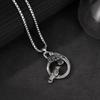 Vintage Necklace Men's Stainless Steel Hollow Ring Double Crow Hip-hop Punk Style Titanium