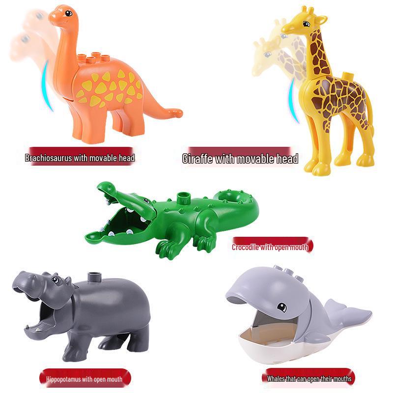 Compatible Large Bricks: Animal Accessories & Educational Building Blocks for Children - Ocean & Forest Themes
