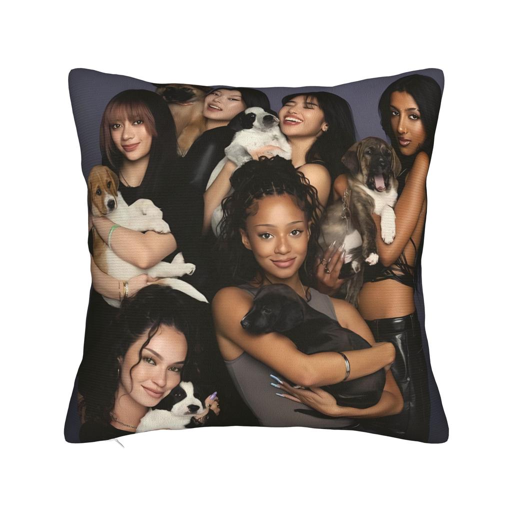Katseye Kpop Music Girls Pillow Cover  Funny Pillow Case For Sofa Home Decoration Custom Cushion Cover Gift