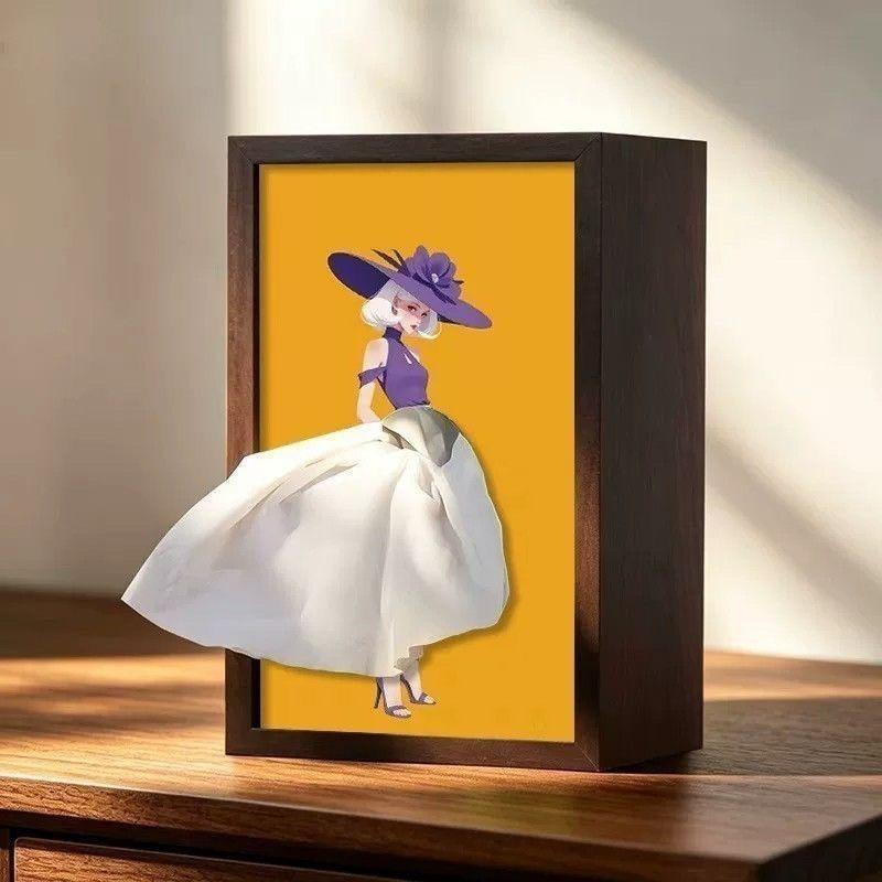 Cute Anime Goddess Tissue Box Drawing Paper Box Dancing Girl Living Room Bedroom Decoration Creative High-end Artwork