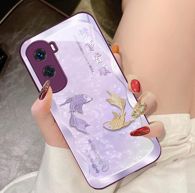 

Good Luck Koi Red For Honor 200 90 8X 9X Pro Lite P50 P40 Nova 10 11i P60 Magic4 6 Mate 20 50 Tempered Glass Phone Case For Huawei P40 Pro