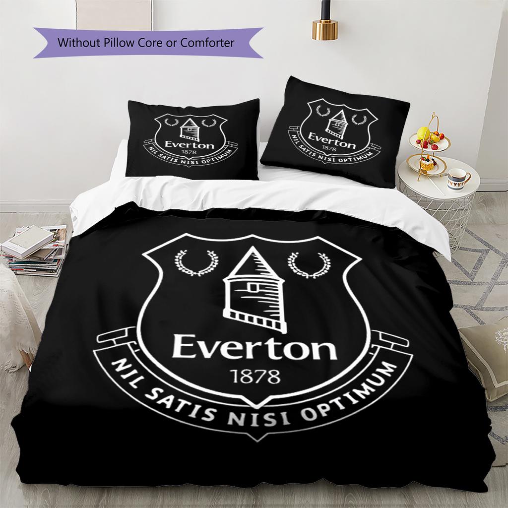 Everton FC Pattern Bedding Home Decoration Birthday Gift (1 * duvet cover + 2 * pillowcase, without core)