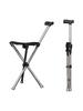 Anti-drop thickened stainless steel portable walking stick stool, anti-slip walking aid, lightweight walking stick with seat