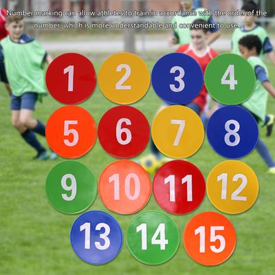 15 Stück Flache Markierungshütchen für Training, Übung, Fitnessstudio, Fußball, Basketball, Punktmarkierungen, Bodenpunkte, Rutschfeste Agility-Punkte