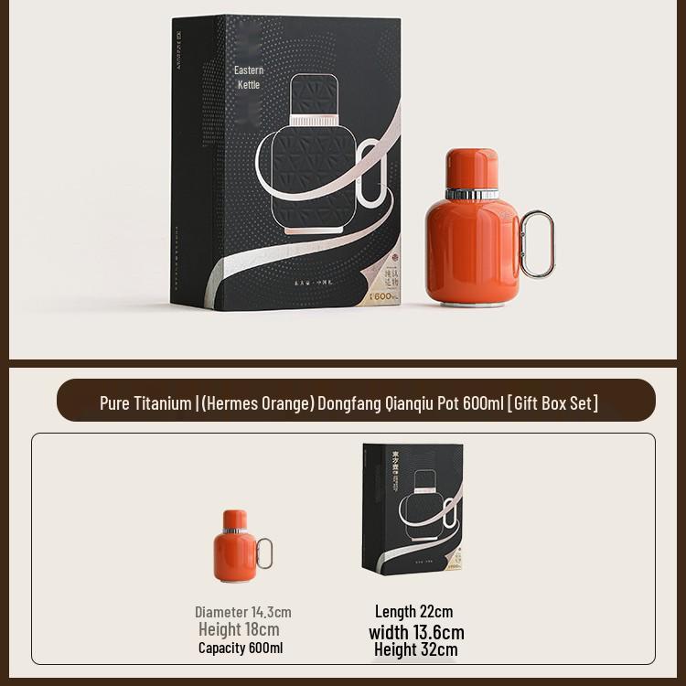Oriental Pure Titanium Thermos Pot with Temperature Display - High-End White Tea Stewing Pot