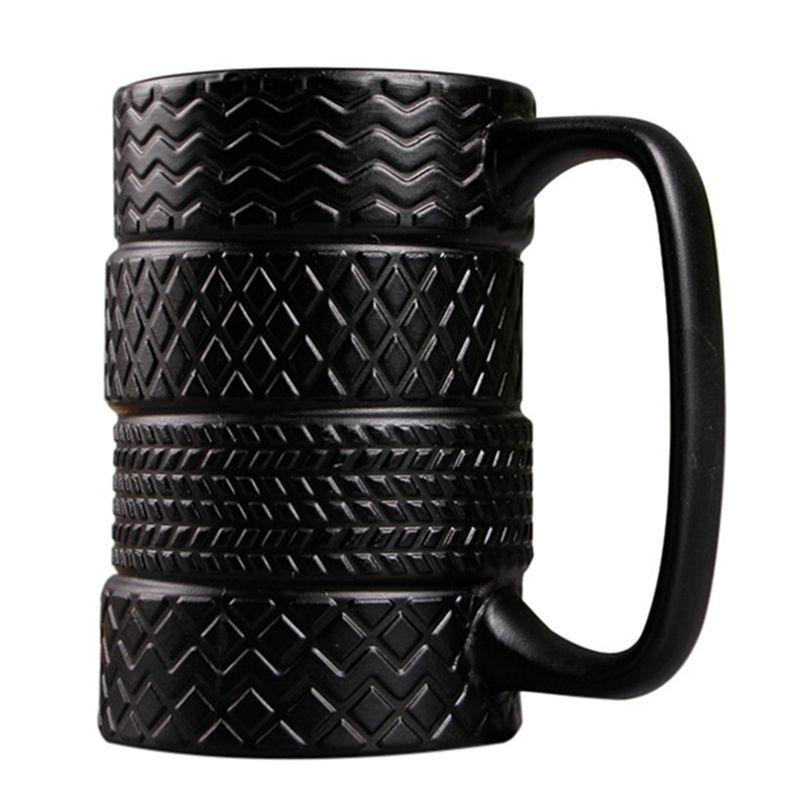 

Good-Funny Tire Mugs 500ML Capacity Coffee Mug Breakfast Cereal Milk Tea Water Cup Office Tire Cup Mug Novelty Gifts Bla чёрный