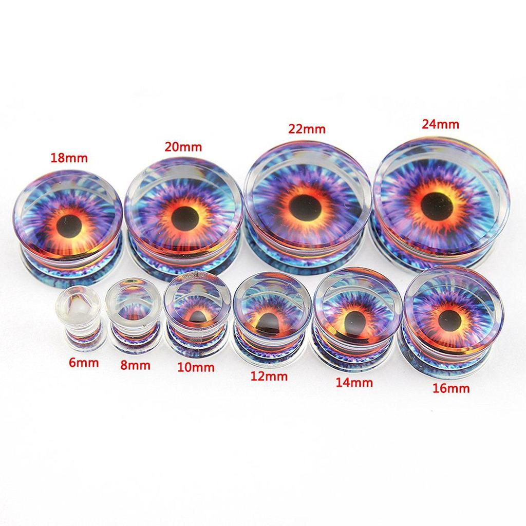Transparent Acrylic Purple Eyeball Ear Gauges - Personality Punk Piercing Jewelry