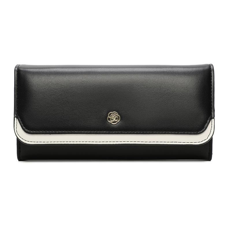Women Long Wallet Large Capacity PU Leather Clutch Wallet Fashion Trifold Card Holder Coin Purse Lady Organizer Handbag Wrist Wallet