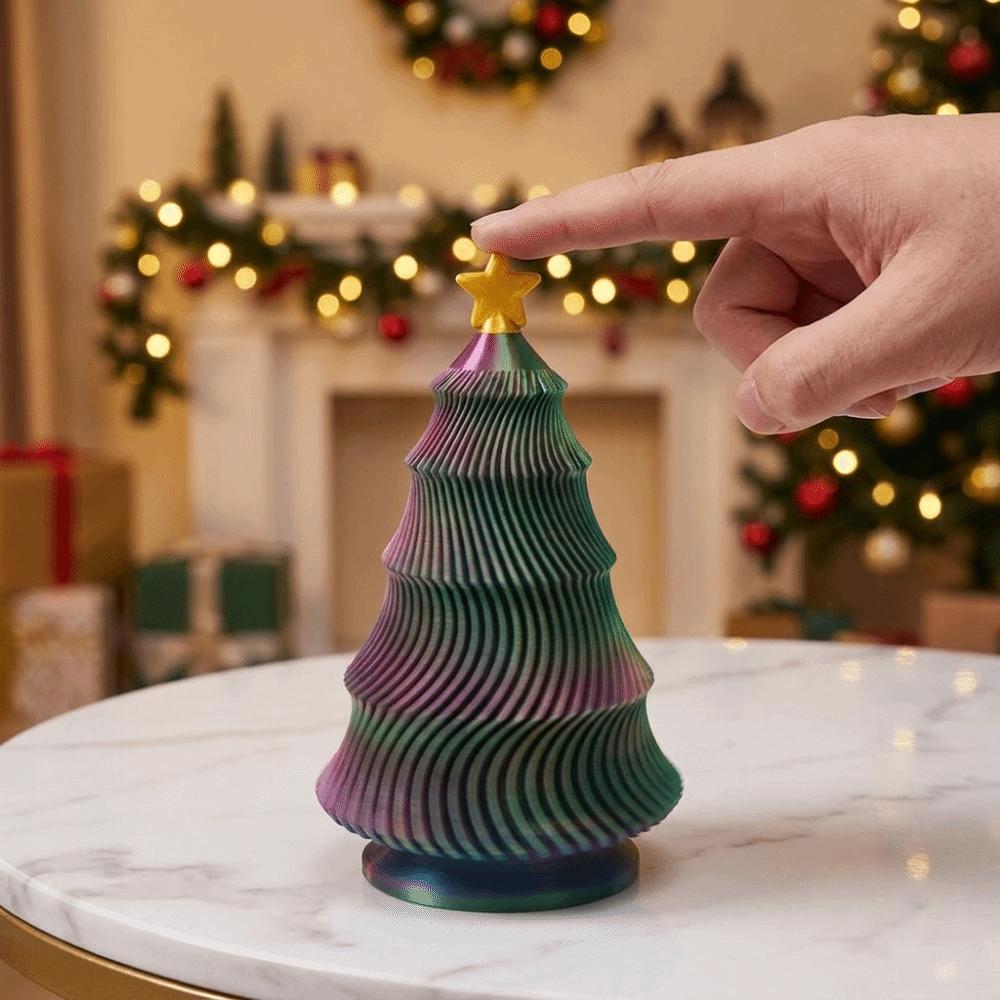 Plastic Rotating Christmas Tree Decoration Colorful Star Top Christmas Tree Office