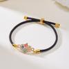 Devil's Eye Bracelet: Adjustable Drawstring with Alloy Pendant