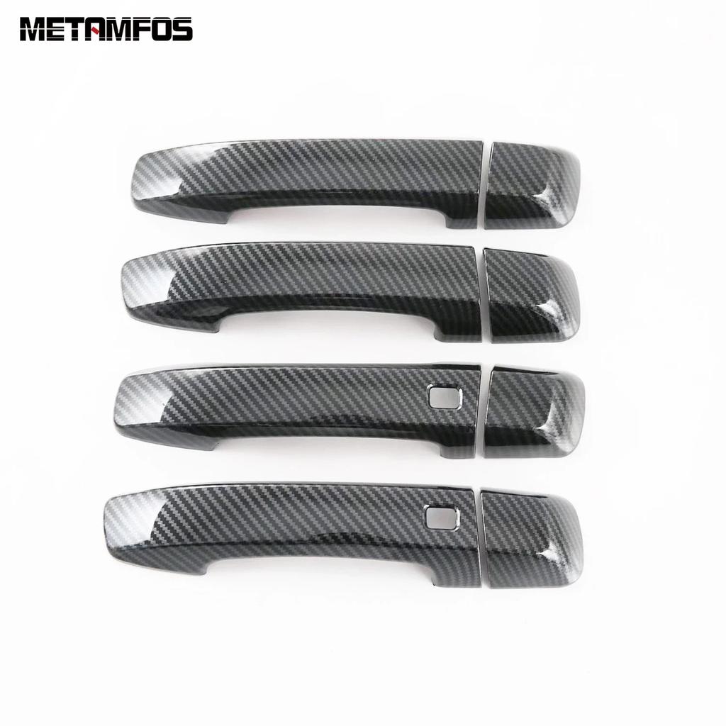 Side Door Handle Bowl Cover Trim For Kia Mohave Borrego 2024 2025 Carbon Fiber Protection Cap Accessories