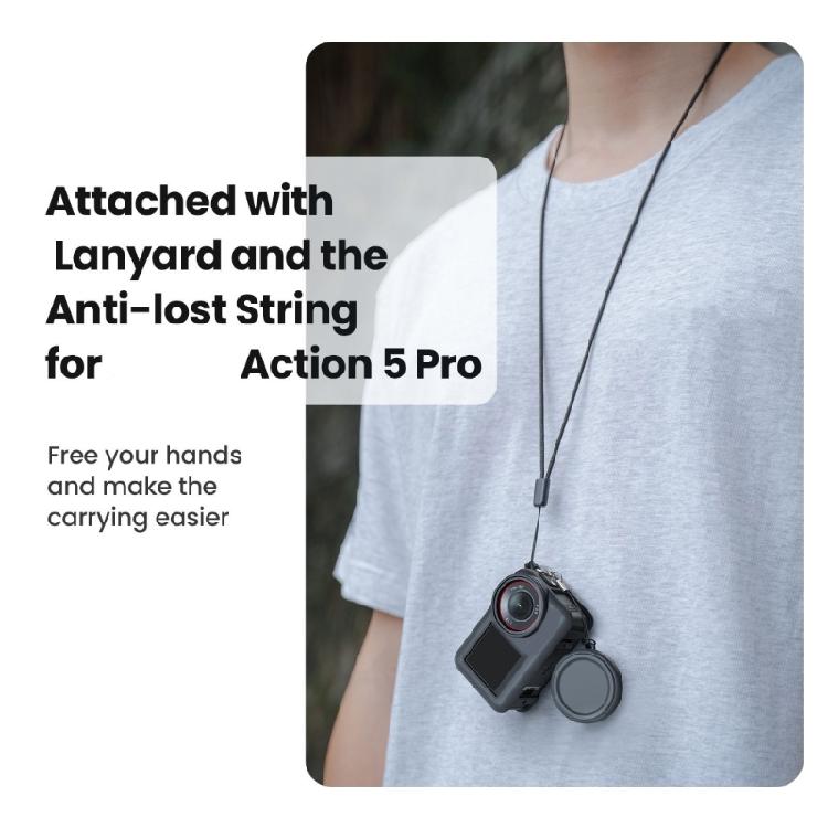 Comprehensive Protections Pack for Action 5Pro with Silicone Case, Lens Cover, and Lanyard
