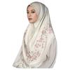 Breathable Eid Al-Fitr Long Floral Turban Adjustable Ethnic Style Printed Arab Lady Headscarf Elastic Long Hijab Head Wrap Daily