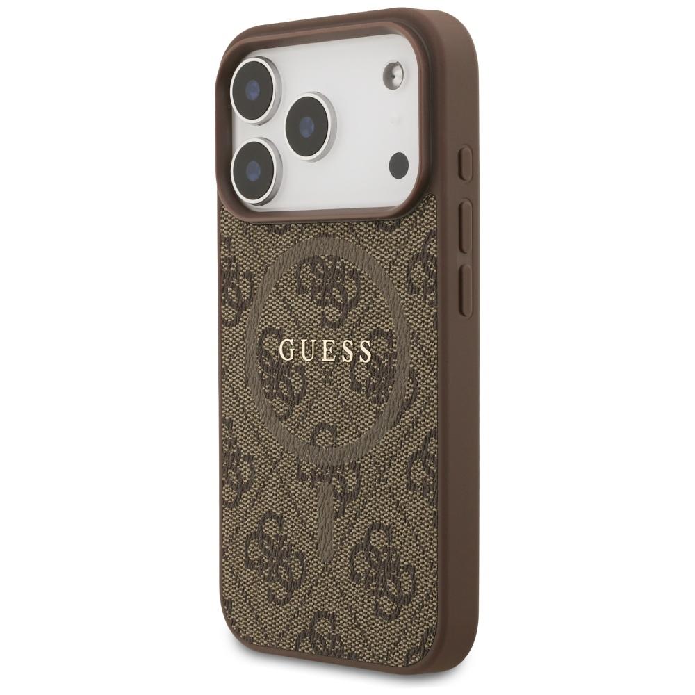 Guess 4G Ring Classic Logo MagSafe Case for iPhone 17 Pro Brown