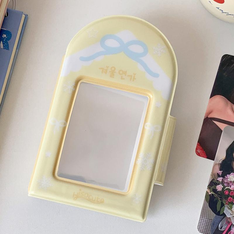 

Cute Bowknot PVC Photo Album Kpop Idol Photo Card Display Collection 3 Inch Polaroid Photo Album Card Holder for Girls Gifts New жёлтый