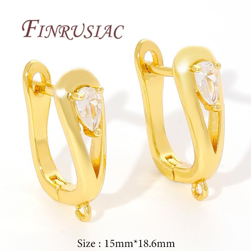 18K Gold Plated Fasteners For Earrings,Earring Fixtures,Earring Hooks For Jewelry Making,Accessories For Earrings,DIY Findings
