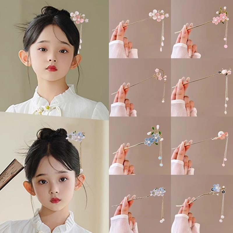 Haarnadel mit Quastenblume im antiken Stil, Damen High-End-Temperament, All-Match Hanfu Haarnadel, Am Hinterkopf zu befestigen, Haarnadel