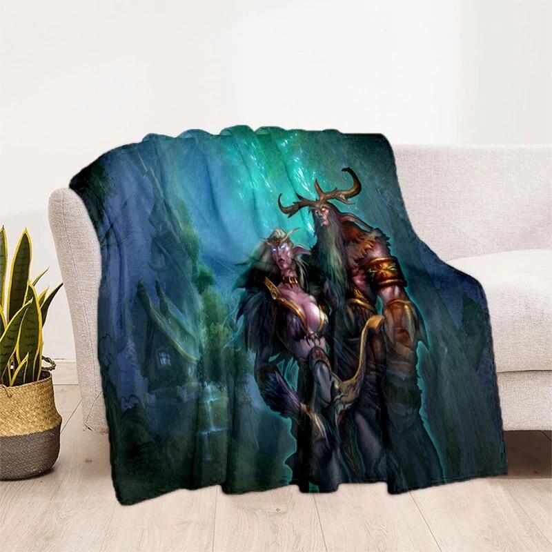 World of Warcraft Pattern Oversized Manta Sofa Bed Cover Soft and Hairy Blanket Plaid Soft Warm Flannel Throw Blankets Fans Gift
