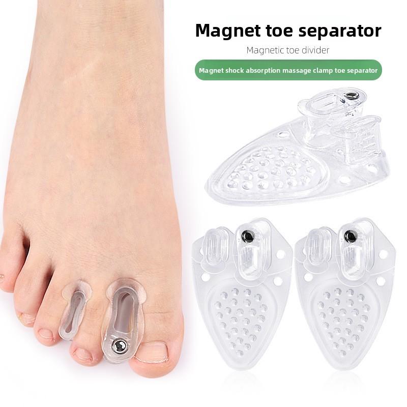 A-word Thumb Eversion Toe Splitter Magnet Shock Absorption Massage Clip Foot Forefoot Pad with Hole Thickened Foot Splitter