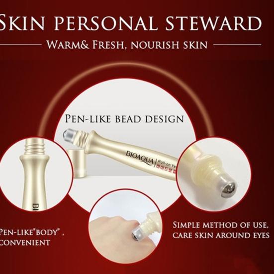 BIOAQUA Ball Roller Eye Essence Liquid Moisturizing Anti-Wrinkle Dark Circle Gel