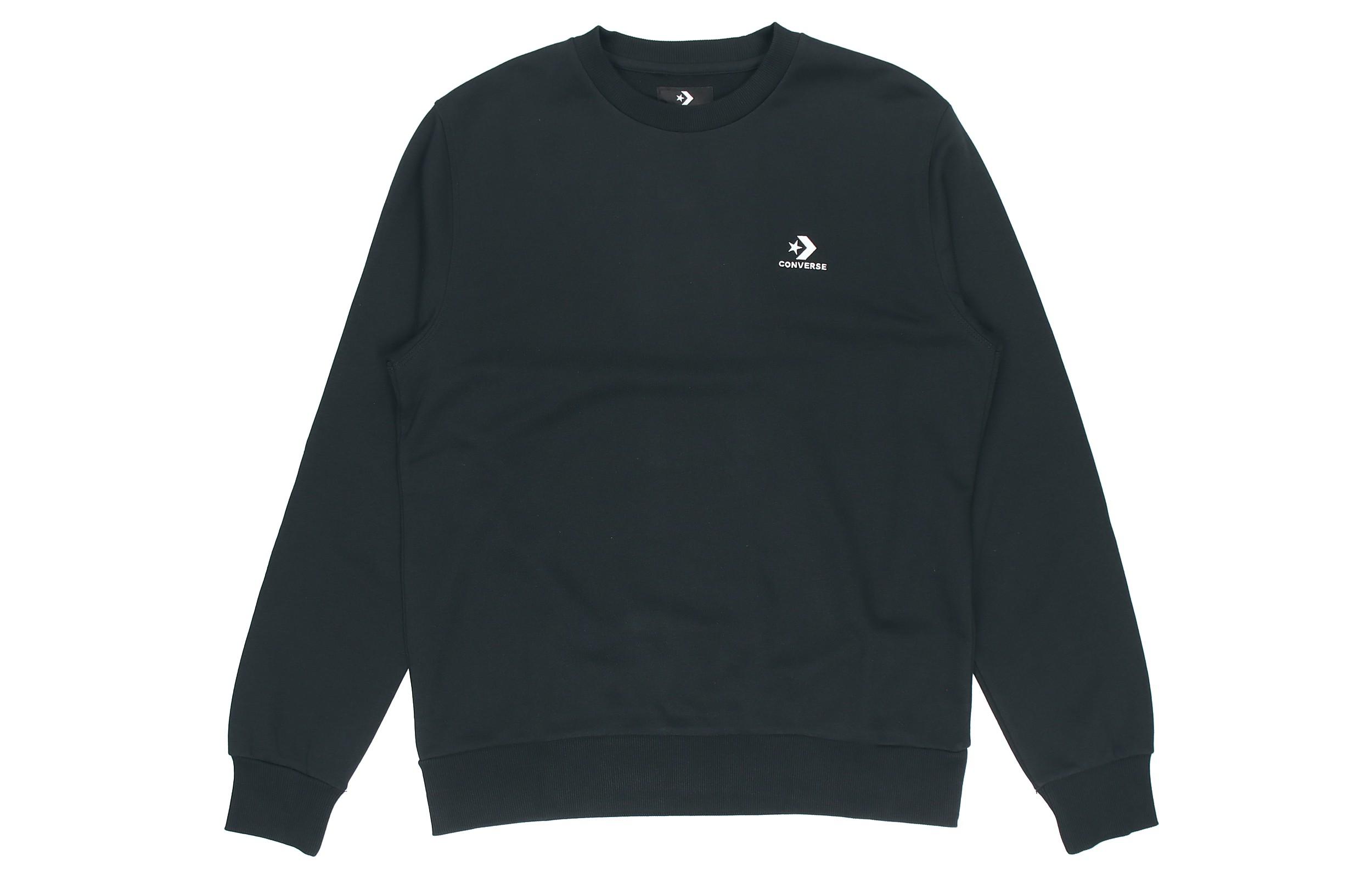 Converse Sweatshirts Men s Black Crew Neck Moderate Regular 10020345-A01 S