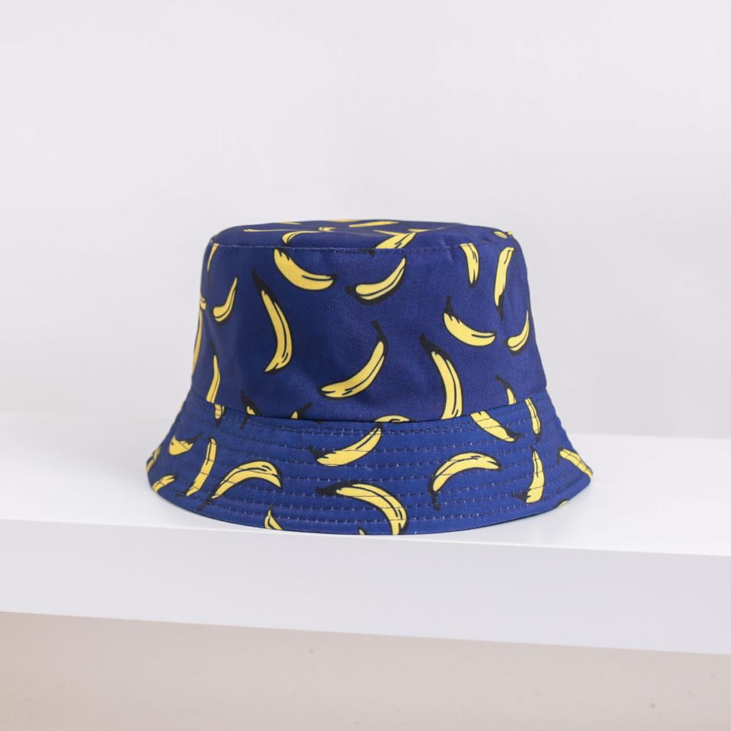 Banana Fisherman Hat Children Summer Sunshade Sunscreen Pot Hat Men Fruit Print Double-sided Wear Versatile