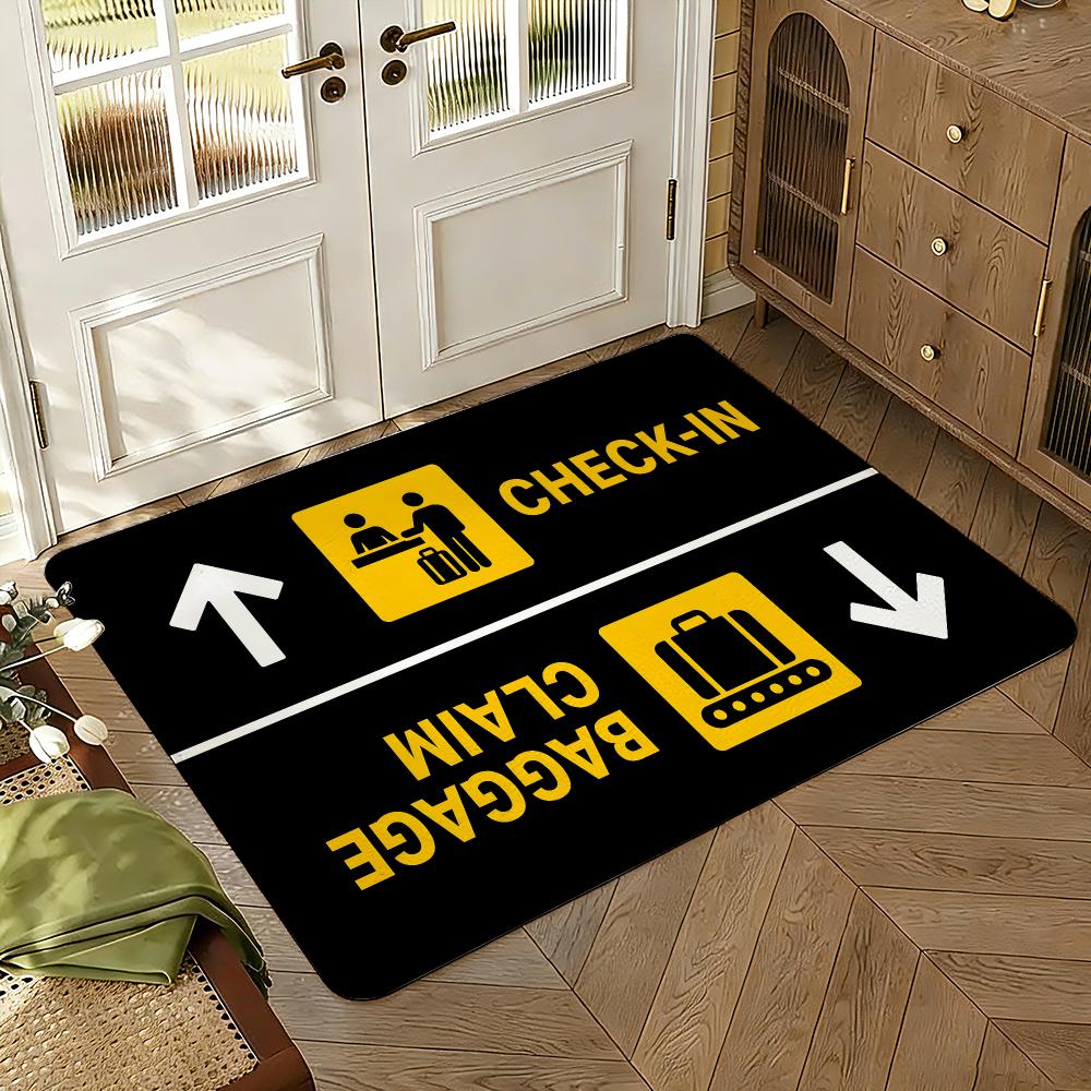Arrivals And Departures Long Floor Mat Soft Thickened Absorbent Non-Slip Bedroom Living Room Door Mat Home Decor Flannel Rugs