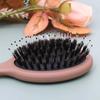 1pc Oval Boar Bristle Nylon Hair Comb Mini Anti-static Hair Scalp Massage Comb Hairbrush Salon Hair Care Brush Styling Tool