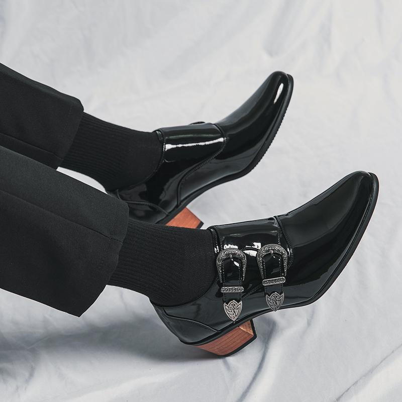 Fashion Fashion Men Oxfords Shoes Leather Man Casual Shoes Business Wedding Shoes High Heels Walking Footwear Lace-up Formal Footwear