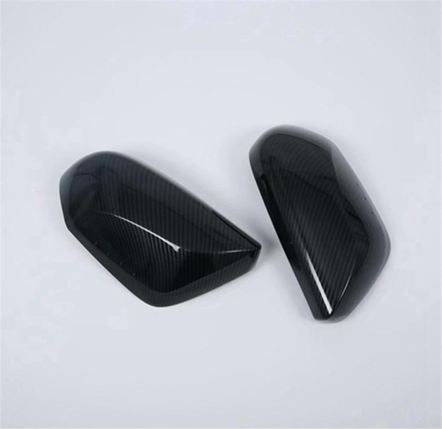 2x Carbon Fiber Look Door Rearview Mirror Cover Trim Black For Toyota Camry 2018