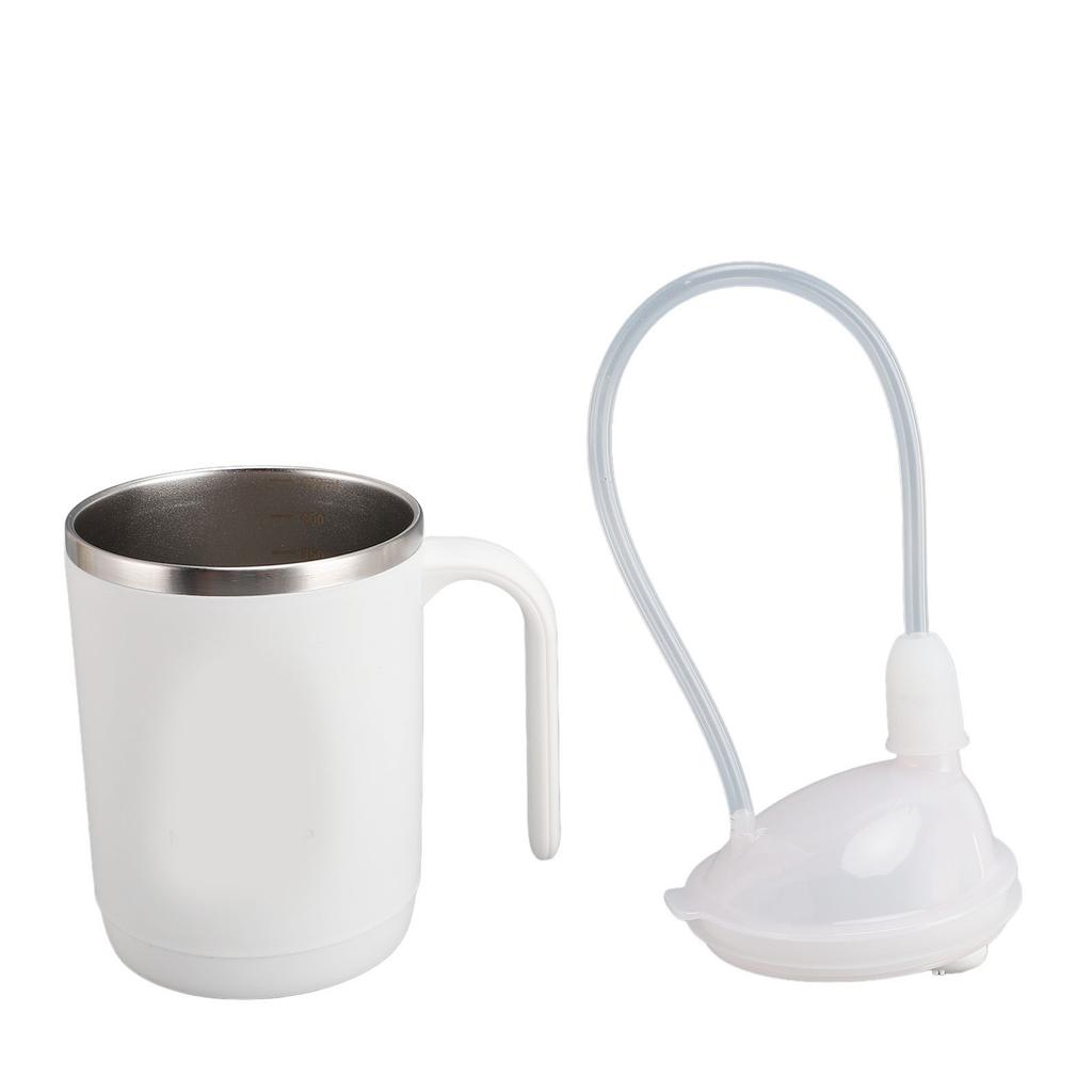 Convalescent Drinking Cup with Straw 450ml 304 Stainless Steel Silicone Rehabilitation Feeding Cup