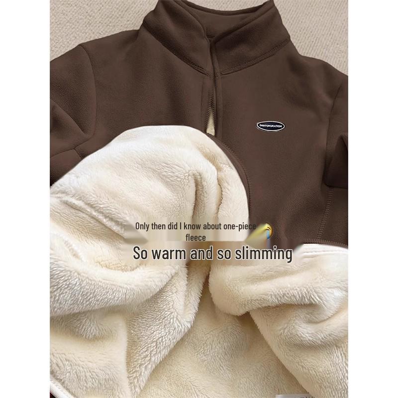 Women's Lambswool Thick Coat: Fleece Windbreaker for Spring to Winter, 2025 Collection.