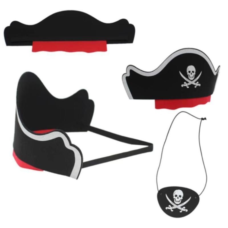 Halloween Cosplay Costume Pirate Headband Elastic EyePatch Adult Child Headwear