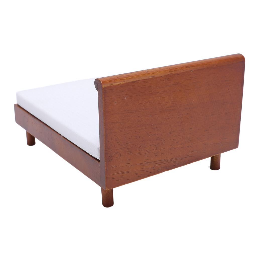 1:12 Wooden Dollhouse Bed Detailed Realistic High Simulation Miniature Furniture Bed for Home Decor