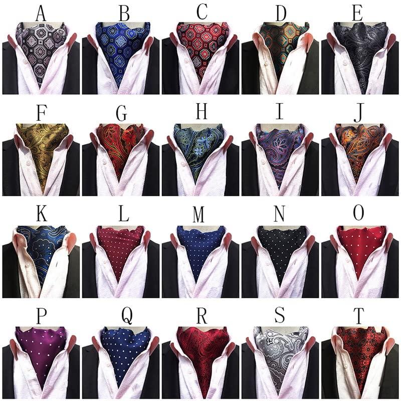 [Xiang Ru] Ascot Tie, Stylish Floral Pattern, Father's Day Gift, Wedding, Party, Business, Workplace, Washable, Formal, Casual, Gift, 20 Designs