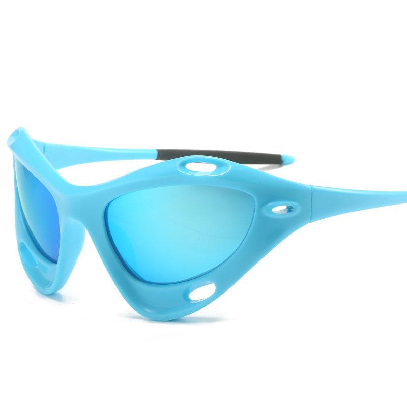 Occhiali da sole stile spaziale Donna Punk Y2K Forma a maschera Occhiali da sole Uomo Donna Occhiali da sole Europei Americani per Donna
