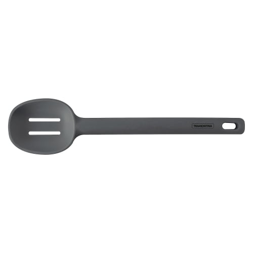 Tramontina Molde Slotted Serving Spoon, 28cm, Gray, Silicone, Spatula, Ladle, Heat-Resistant, Dishwasher-Safe, Made In Brazil, Product Code: 25812/160