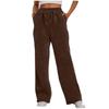 Ladies' Color Casual And Fashionable Drawstring Pocket Straight Leg Pants