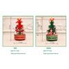 Natural Wood Christmas Tree Rotating Musical Decoration with Figurines Ornaments Holiday Party Centerpieces Music Box