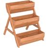 3 Tier Raised Garden Bed Wooden Elevated Planter Box Kit 66L For Flower Vegetable Herb 65x75x78cm Brown