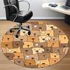 1pc Dogs Pattern Office Round Area Rug, Indoor Mat Suitable For Office, Under Office Chairs Bedroom Living Room Home Decor, Room Deco