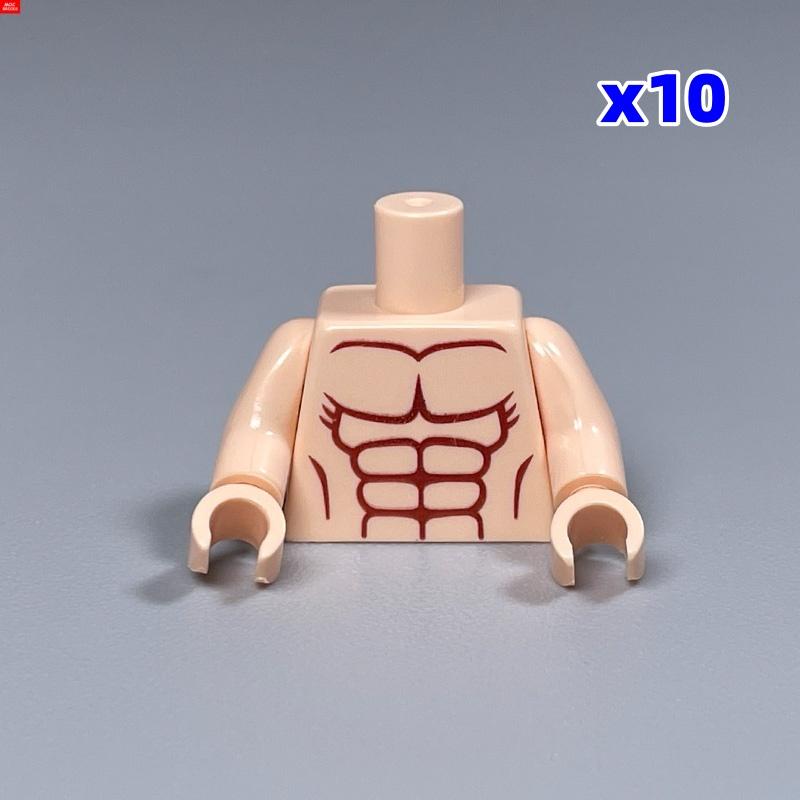 10pcs MOC Bricks Torso Body Man Muscle Pants 4cm Figure Part Particles Assembled Building Blocks Children's Toys