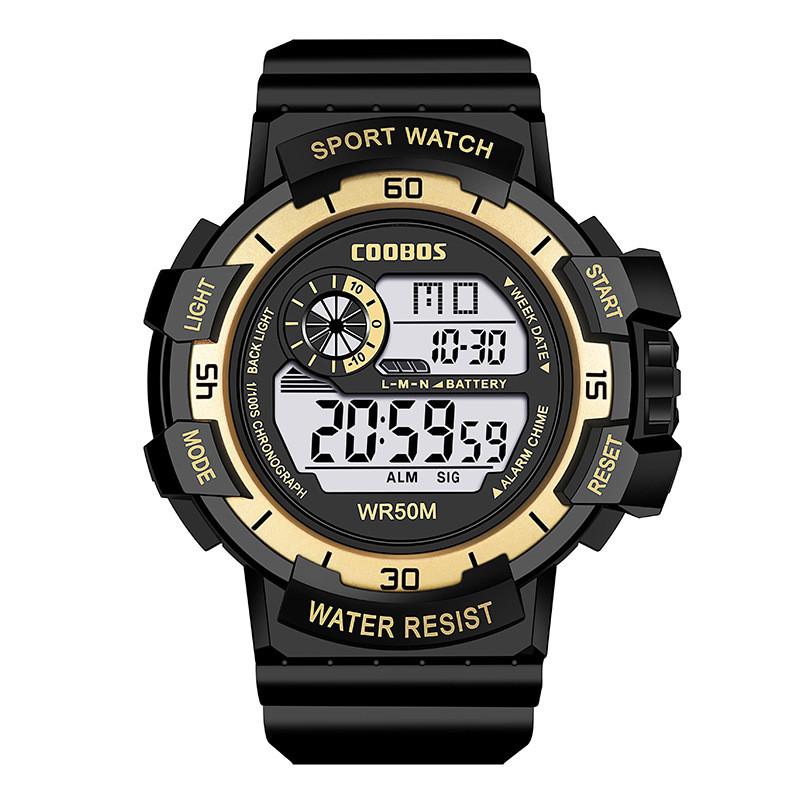 Student Sports Waterproof Digital Watch With Night Glow For Children Active Use золотой