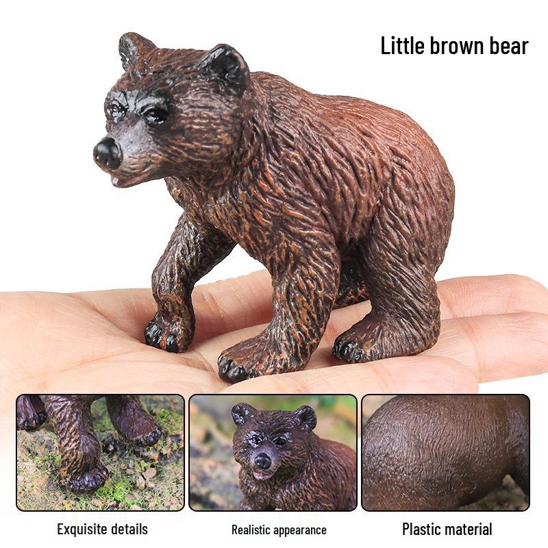Heartfelt Wildlife Toy Collection: Brown Bear, Capybara, Maned Wolf, Alpaca, Hyena, Musk Ox, Ring-tailed Lemur Models for Kids