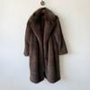 European and American autumn and winter new suit collar fox fur jacket artificial fur striped extended coat